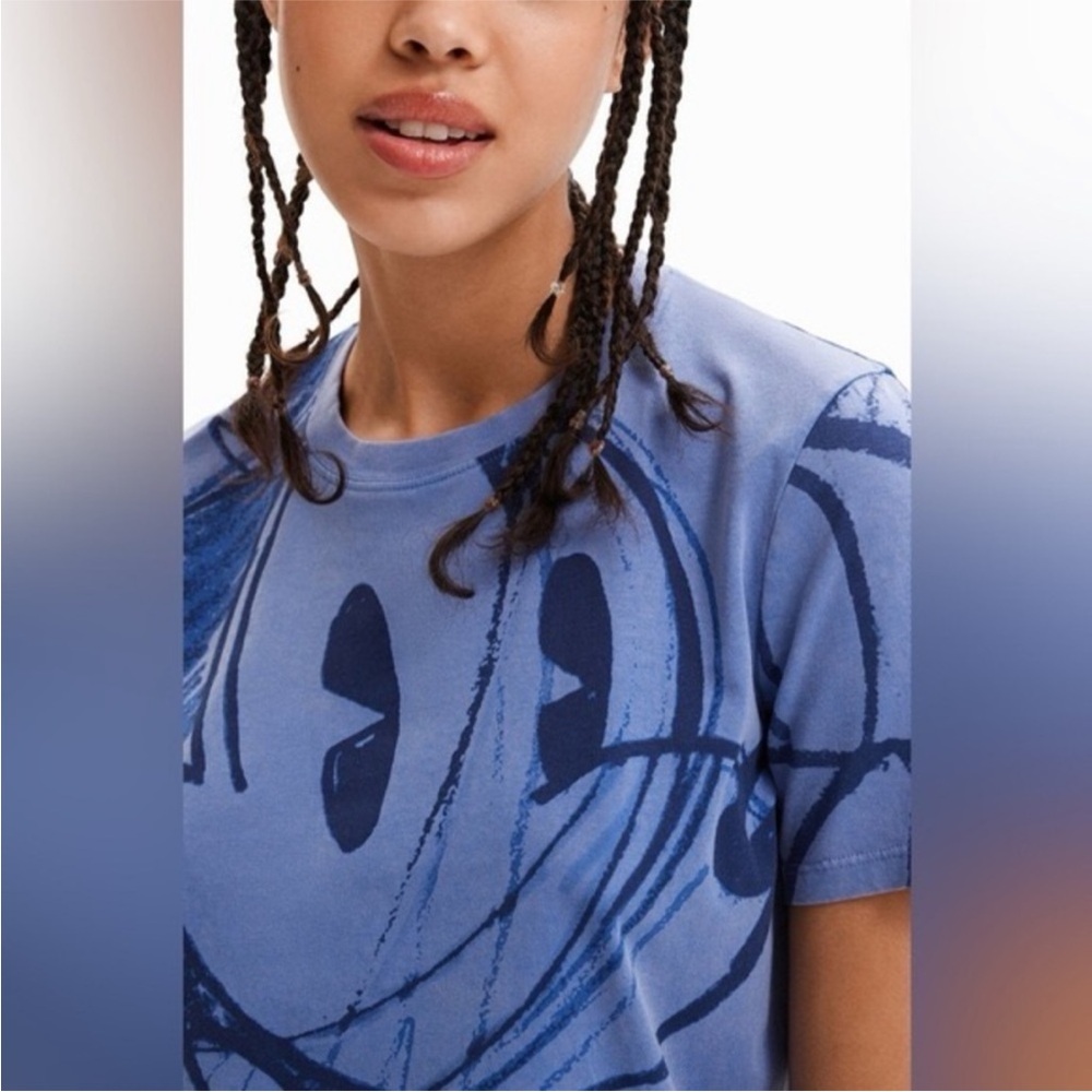 Desigual Blue Graphic Tee - Picture 6 of 6